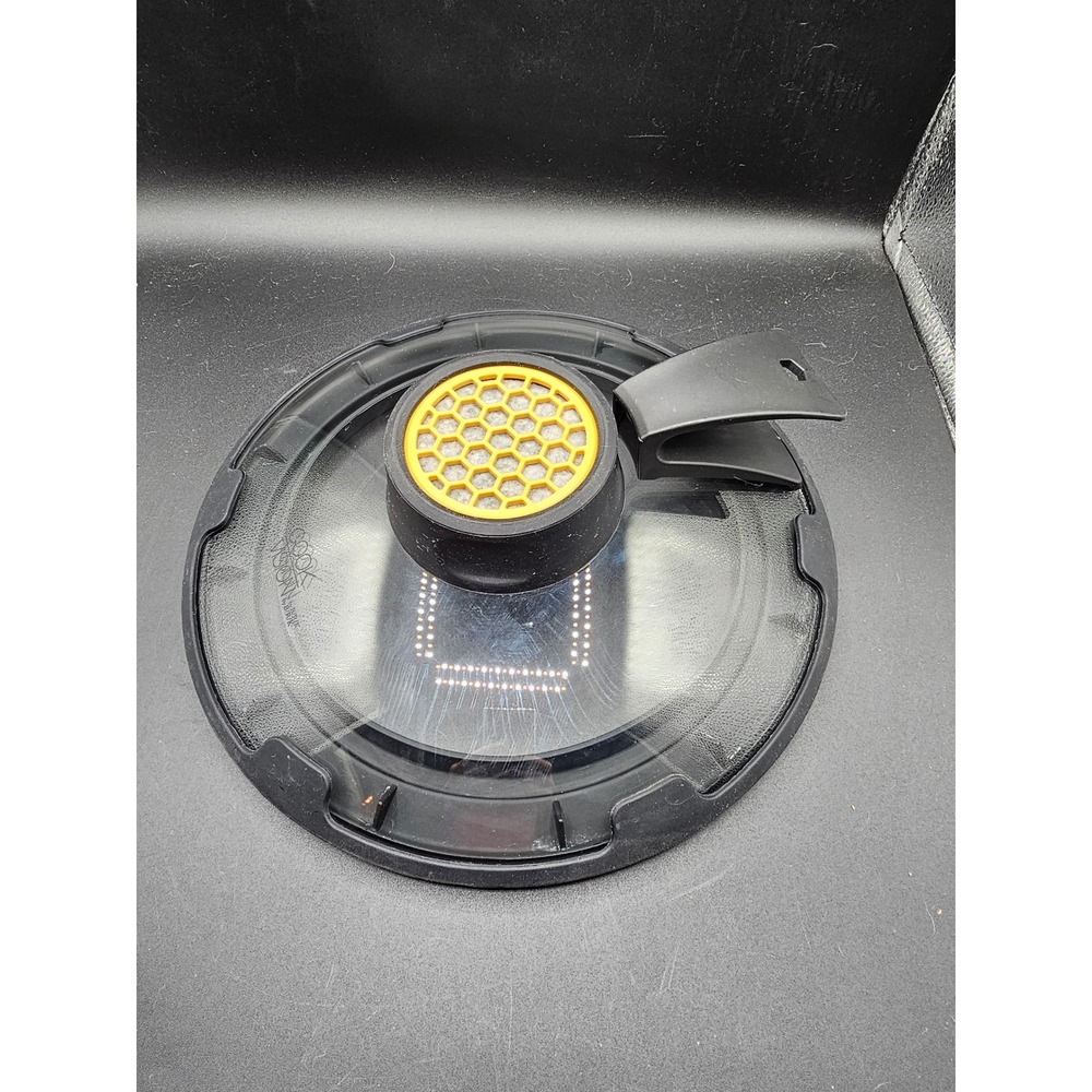 Cook Vision by B/R/K Universal Glass Lid with Odor Filter Black Silicone Rim